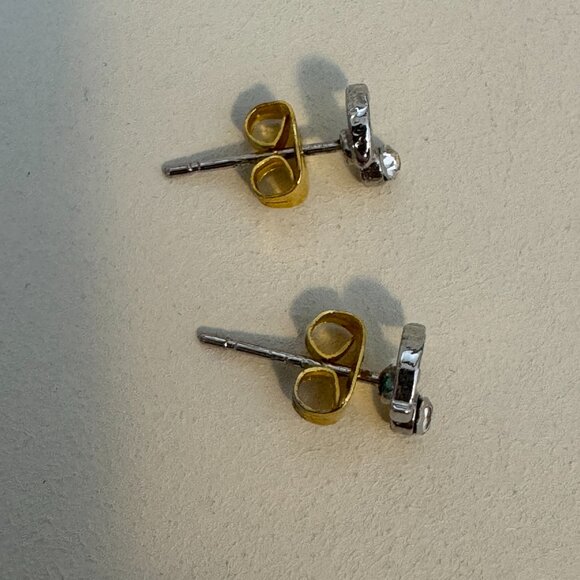 Vintage nautical stud earrings - Ship anchors with crystals - Picture 2 of 2